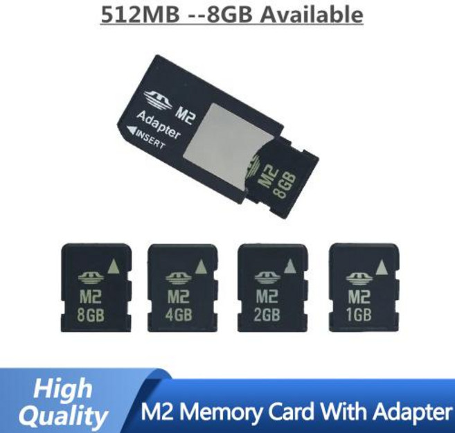 카메라 폰용 M2 메모리 카드 마이크로 메모리 스틱 M2 어댑터 포함 MS 스틱 프로 듀오 8GB 4GB 2GB 1GB, 4.4GB, 1개