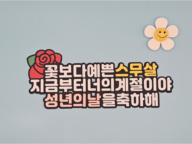 성년의날 여자친구 기념일토퍼 선물 스무살 사진소품, 1개