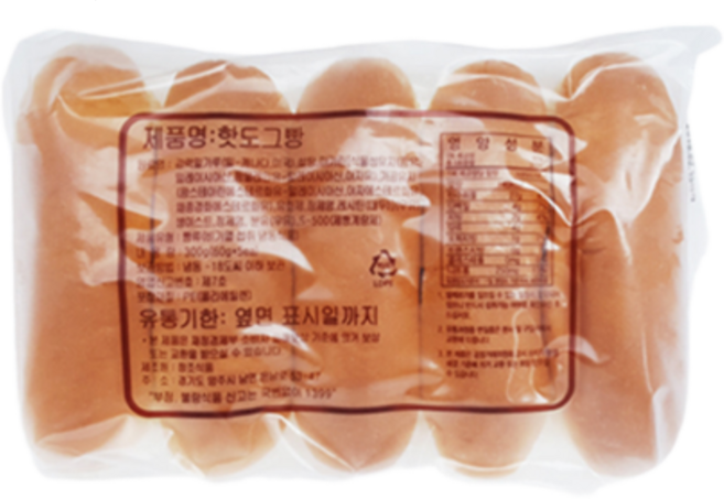 프리미엄 핫도그빵 햄버거빵 핫도그번 샌드위치 소세지빵, 100개, 60g