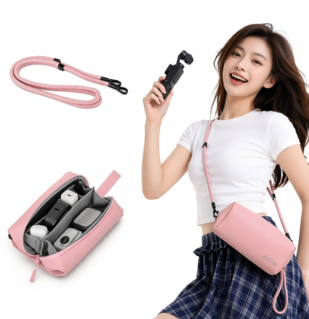 DJI Osmo Pocket 4/3개입 세트 (어깨 스트랩 포함), 1개, 분홍색