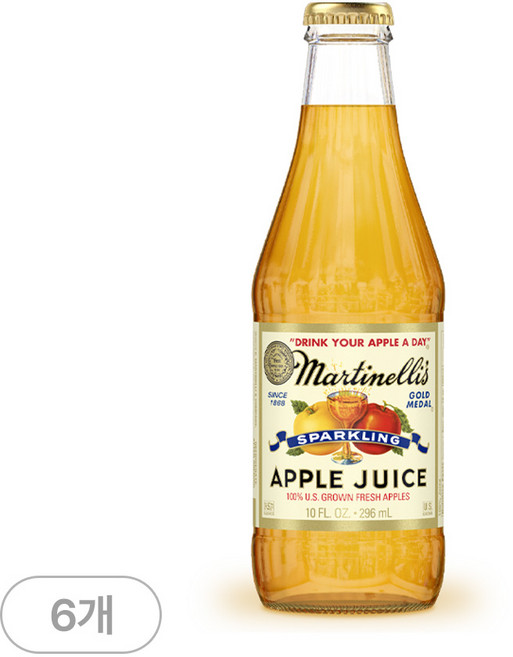 마르티넬리 골드메달 스파클링 애플주스, 296ml, 6개