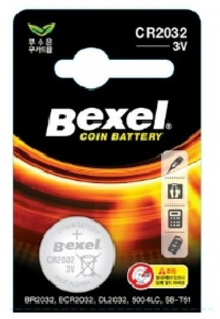 일회용건전지 벡셀 CR2032 3V 수은건전지 리튬건전지 코인 건전지 일회용건전지 리튬전지 수은전지 벡셀, 1개입, 1개