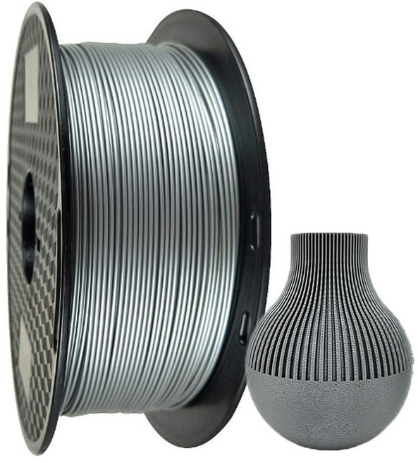 CC3D PETG 은색 플라스틱 필라멘트 1.75mm 1kg 3D 프린터 실버 금속 섬광 petg silver