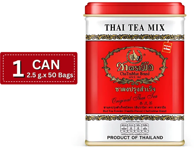 [태국직구] 차트라뮤 타이티 틴케이스 오리지널 골드라벨 밀크그린 ORIGINAL THAI TEA2.5G. X 50 SACHETS, 200g - 쿠팡
