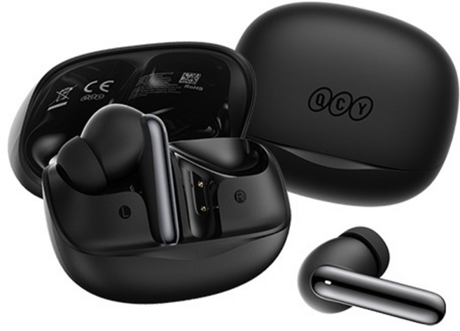 QCY MeloBuds N50 (HT12) 主動降噪真無線藍牙耳機 -45dB 深度降噪 多模式通話清晰, 碳墨黑, HT12
