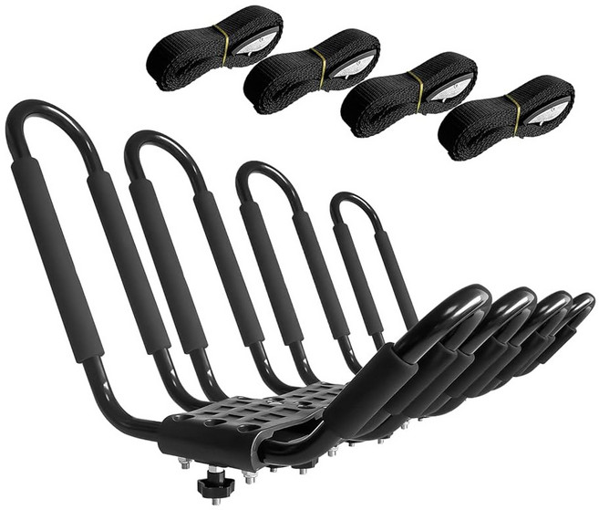 HIGHRAZON 카약 트럭용 SUV 루프 2쌍 포함 J-BAR 및 카누 4개 랙 랙, 2 Pair