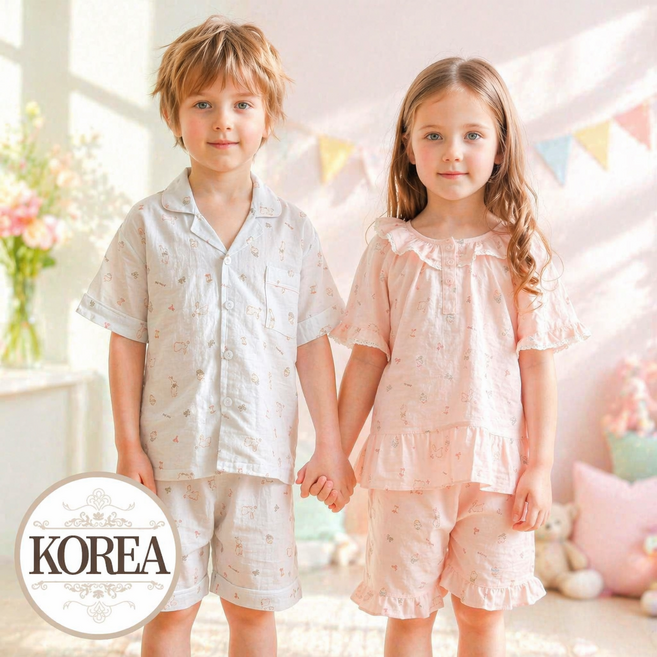 토끼 유아 잠옷 아동 피크닉(면)