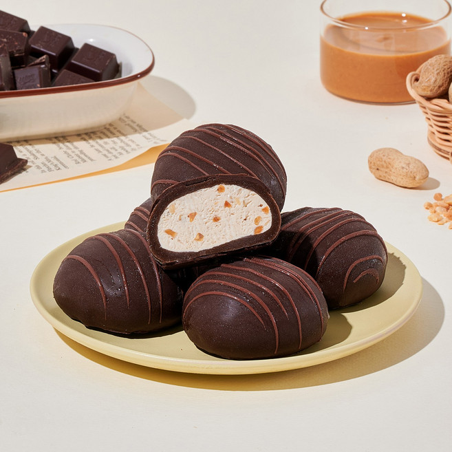 더바른 초코팅 피넛버터크림떡 개별포장, 1박스, 420g