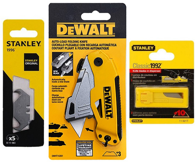 공구지기 디월트 유틸리티칼 오토로딩 다용도 칼심세트 DWHT10261+0-11-983+11-921T, 3개