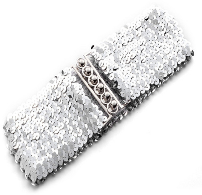 행 버클 라이트와 성인 탄력 벨트 고급스러운 숙녀 풀 스팽글 허리 밴드