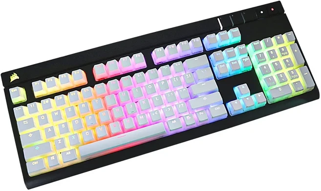 호환 CORSAIR 기계식 키보드 Corsair K70 LUX STRAFE K65 RGB K63 키 캡 MX 스위치 용 푸딩 키 캡 세트, 01 137 keycaps white