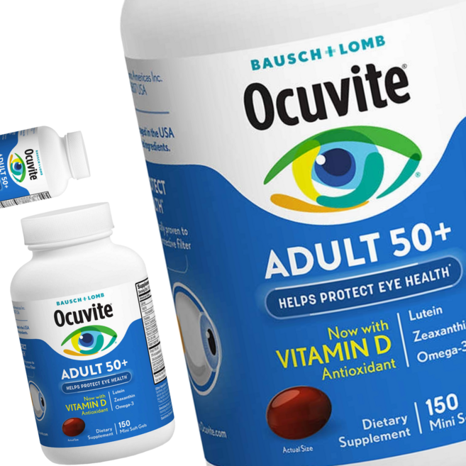 바슈롬 오큐바이트 어덜트 50+ 성인 50플러스 소프트젤 (Ocuvite Adult 50+ Soft Gels), 3개, 150정
