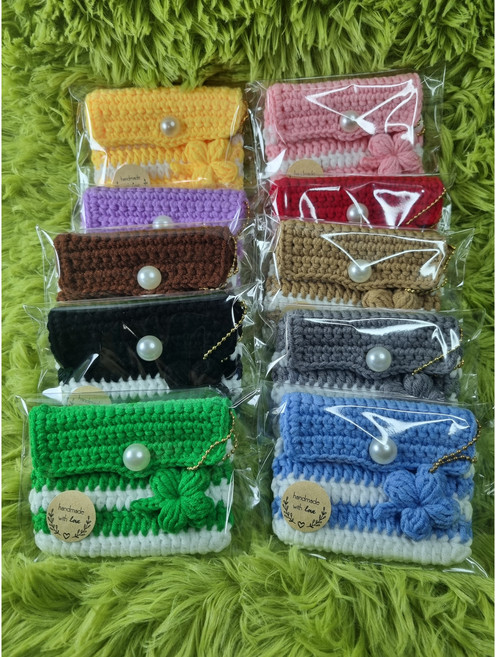 손뜨개 스트라이프 핸드메이드 카드지갑