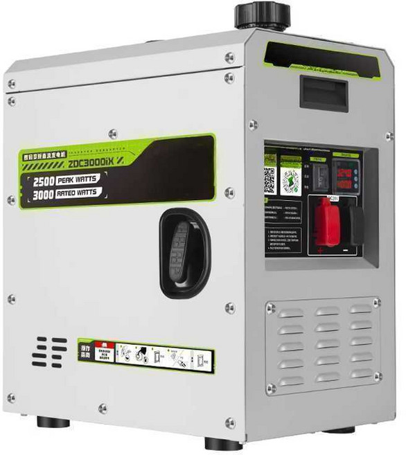 푸드트럭 화물차 소형 엔진 인버터 발전기 배터리, 1개, 24V 발전기 저소음 모델(연료탱크 12L)