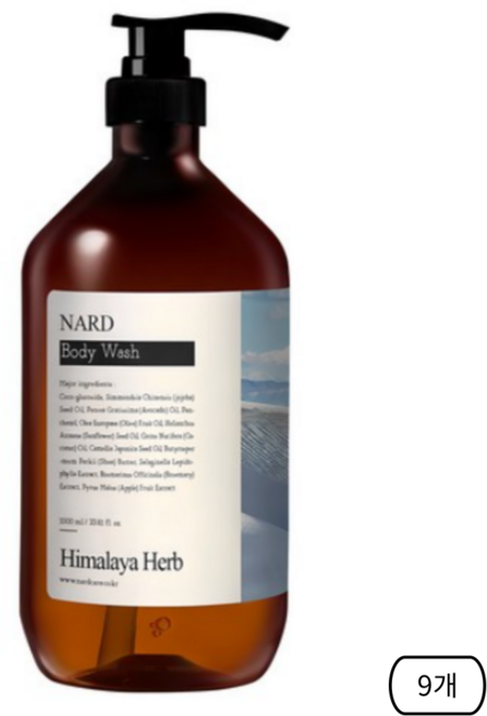 나드 리프레쉬 퍼퓸드 바디워시 화이트머스크향, 1L, 9개