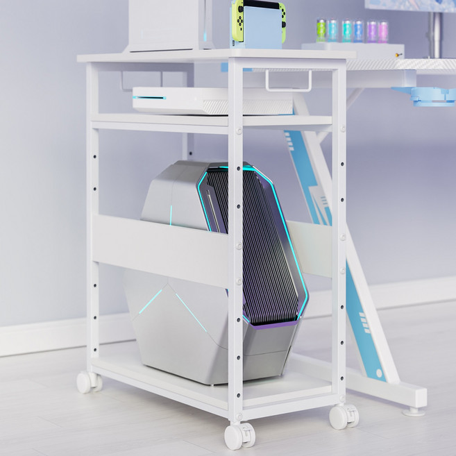 Homall 본체 선반 데스크 확장 사이드 테이블 책상 보충 선반, 화이트, 1개