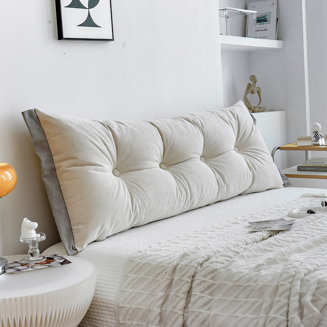 편안한 소재 북유럽 대형 침대 헤드 쿠션 부드러운 등받이 대쿠션, 베이지
