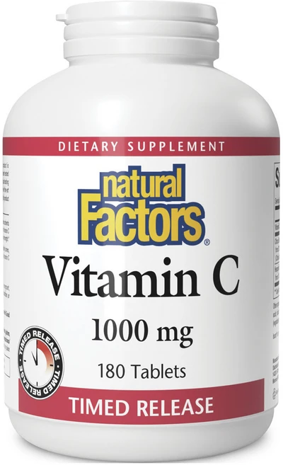 네추럴팩터스 비타민 C 1000mg 타임드 릴리즈 타블렛, 1개, 180정 - 쿠팡