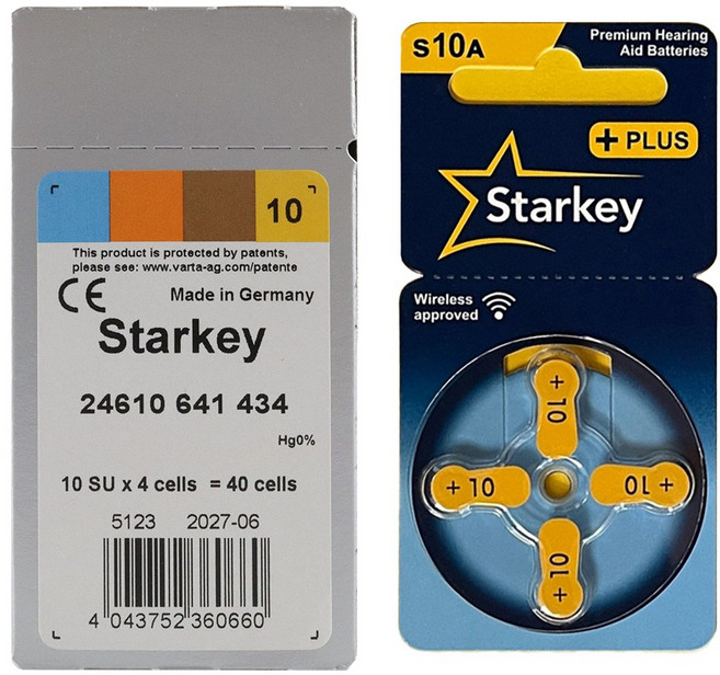 스타키 [스타키] S10A (노랑)1BOX40개 보청기배터리, 1박스