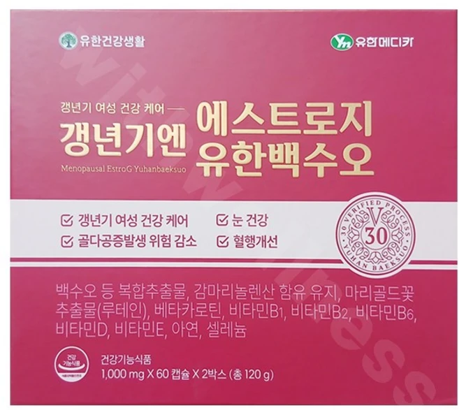 갱년기엔 에스트로지 유한 백수오 120캡슐, 1개, 120정 - 쿠팡