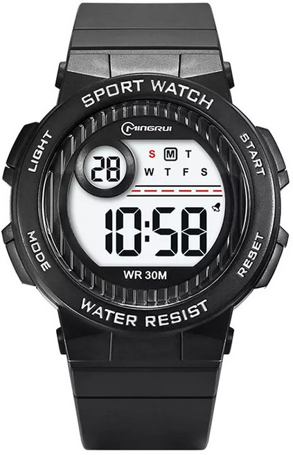 스마트 IC칩셋 남여공용 중고등학생 스포츠 전자 우레탄 방수알람 손목시계