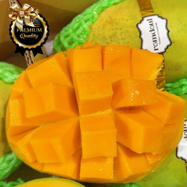 달콤한 향이 진하게 올라오고 섬유질 없이 부드럽게 씹히는 크리미한 그린 깨오 망고, 1박스, 그린 깨오 망고 4kg (8-10-12과랜덤)