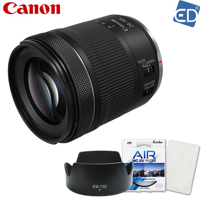 [캐논정품] 렌즈 RF 24-105mm F4-7.1 IS STM+호환용 후드+켄코필터+포켓융/ED