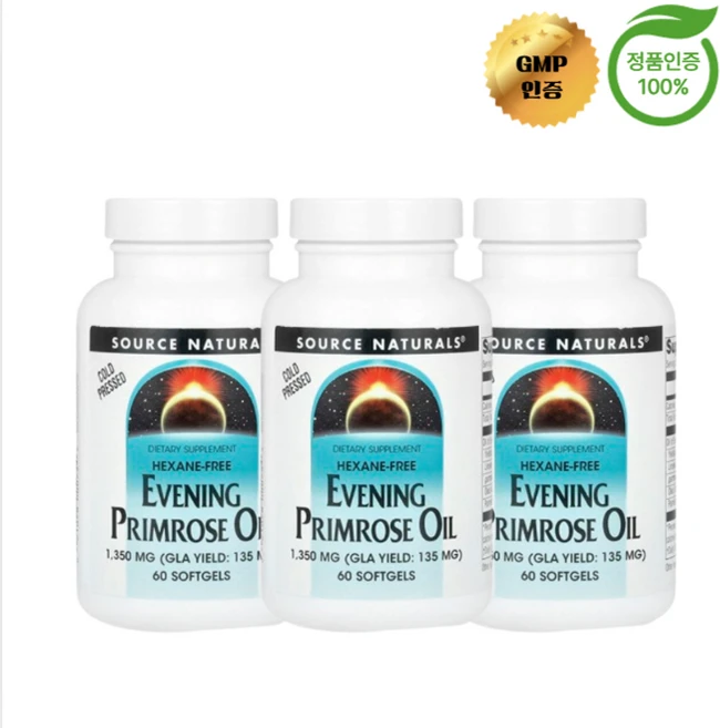 2+1 소스 내추럴스 달맞이꽃 오일 1350mg 소프트젤 60정, 3개 - 쿠팡