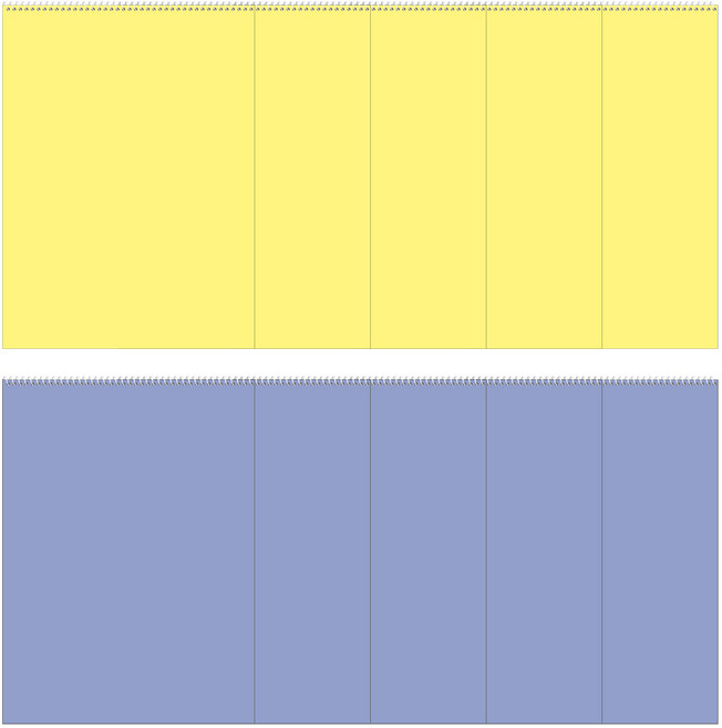 클라리온 단색 무선 종합장 32매 10권, A 노랑/보라