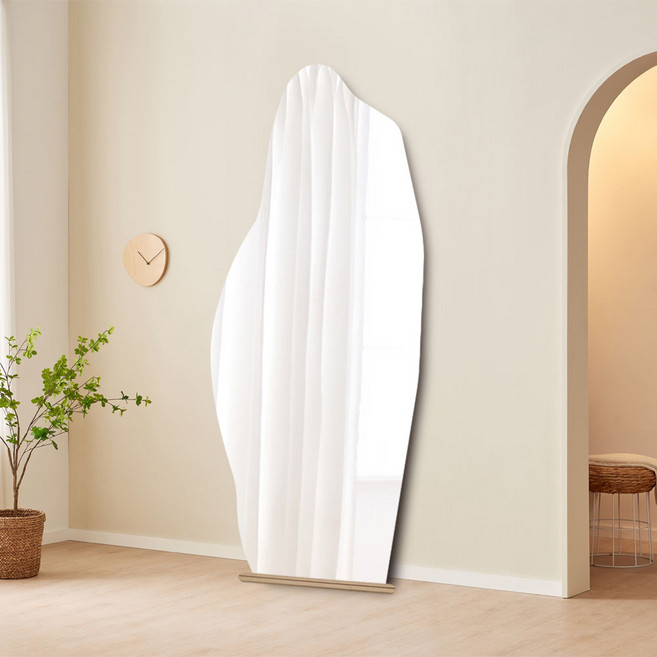 온미러 조약돌 비정형 전신거울 현관 노프레임 대형 카페 미용실 인테리어 벽부착, 조약돌전신거울(600)_600X1500