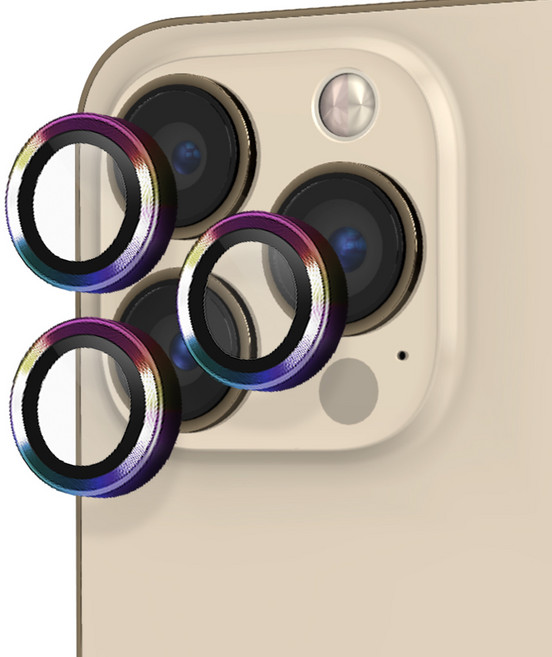 인트그로 카메라 보호 메탈 오로라 링 강화유리, 1개