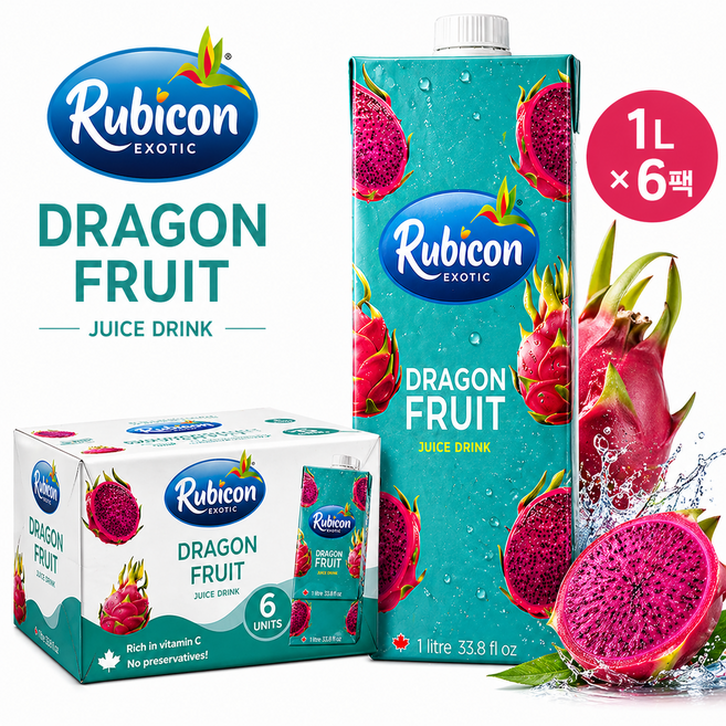 rubicon 용과주스 건강주스 비타민, 1L