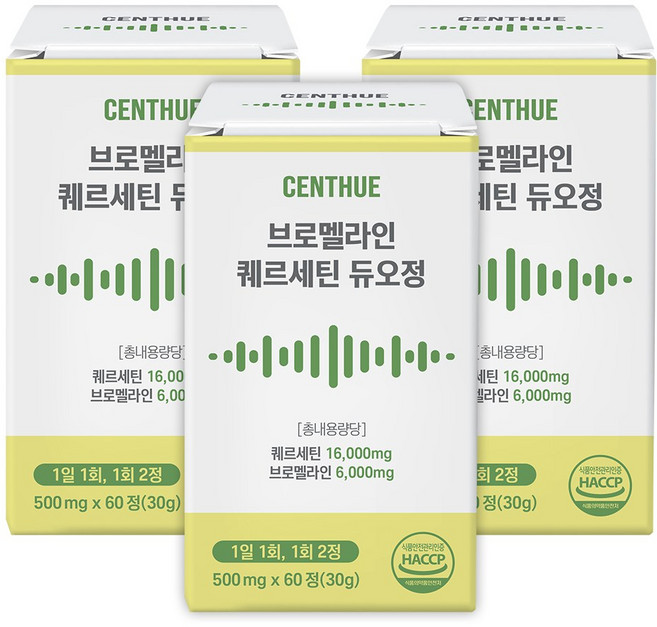 센트휴 브로멜라인 퀘르세틴 듀오정, 3개, 60정