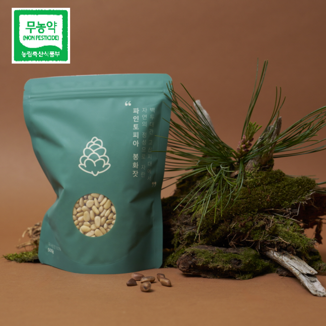 [파인토피아]무농약 국산 25년 햇잣 경북봉화 산지직송 1등급 잣 1봉 500g, 1개, 햇백잣