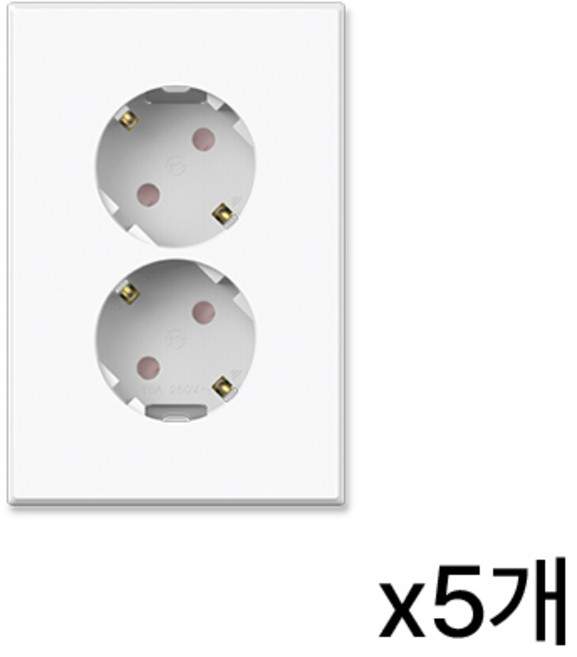 틸인스 콘센트 2구 세로, 5개