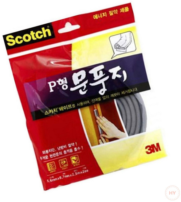 3M P형 문풍지 2310 겨울 방풍비닐 단열 뽁뽁이 창문 외풍 차단, 1개