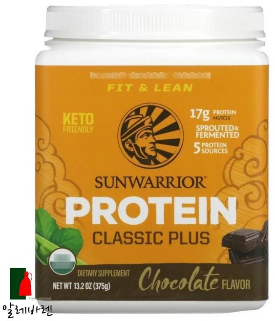썬워리어 클래식 플러스 단백질 식물 기반 초콜릿 13.2 oz (375g), 1개, 375g - 쿠팡
