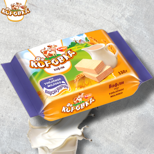 코로브카 웨하스 밀크맛 와플 유럽 러시아연방 과자, 150g, 1개