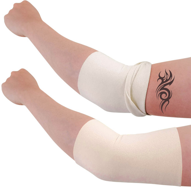파인스 타투 문신 가리개 팔 토시, 대, 2개, 베이지