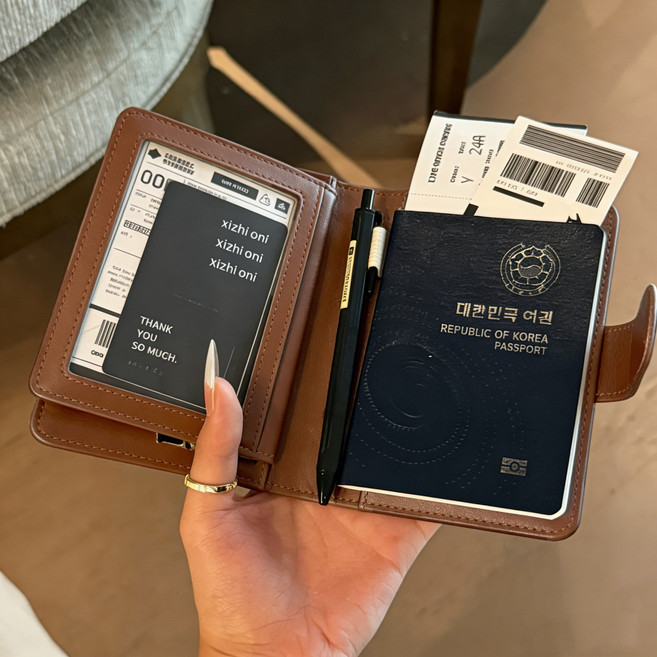 BIAKSU 여행용 다기능 여권 지갑 증서 카드 지갑 가방