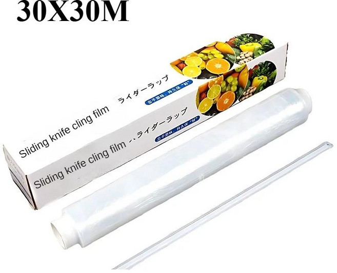 1-5PCS 슬라이더 집착 필름 식품 등급 편리한 절단 대형 롤 주방 가정용 상자 경제적이고 실용적인 세트, 30X30M, 1PC, 1개