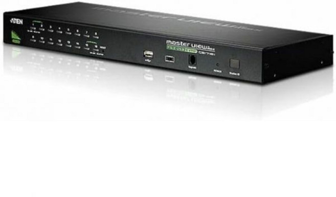USB 주변 장치 지원이 있는 ATEN 16포트 USBPS2 콤보 KVM 스위치 CS1716A블랙, USB 주변 장치 지원이 있는 ATEN 16포트 USB