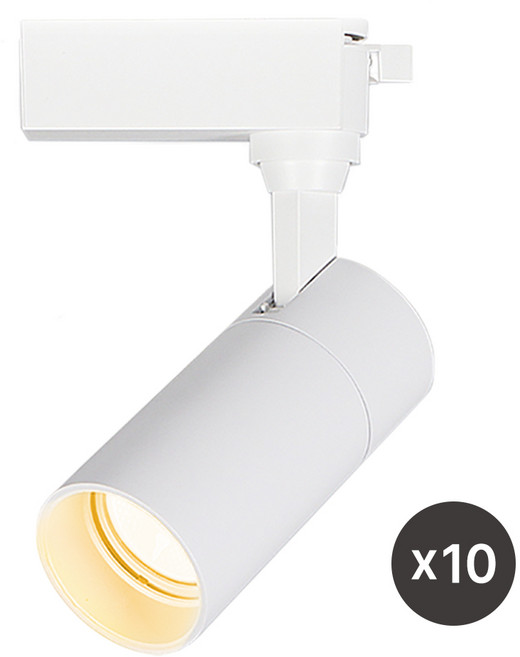 라인라이팅 LED 샤인 원통 COB 스포트 레일조명 화이트 30W, 10개, 전구(노란빛)