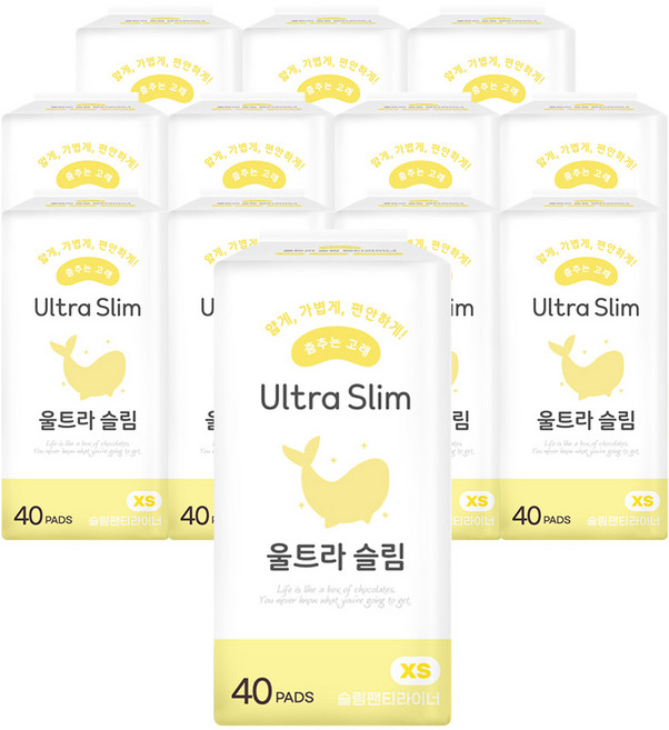춤추는고래 대용량 슬림 팬티라이너 40P X 12팩 /480매, 일반, 12개, 40매