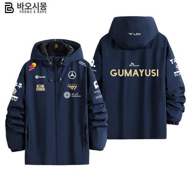 2025 T1 팀 유니폼 후드티 후드 집업 바람막이 점퍼 자켓, 1개, 다크네이비 5