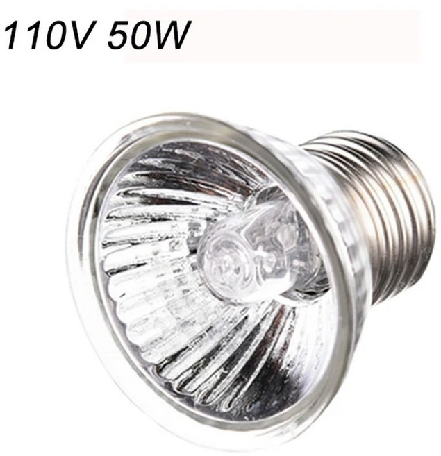 거북이 도마뱀 바스킹 램프 애완 동물 난방 E27 전구 카멜레온 뱀 파충류 조명 UVA + UVB 햇빛 25W 50W 75W, 110V E27 50W, 없음