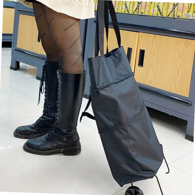 휴대용 바퀴 달린 장바구니 가방 접이식 방수 쇼핑 카트 캐리어 손수레 장보기 시장 바구니, A 그린, 1개