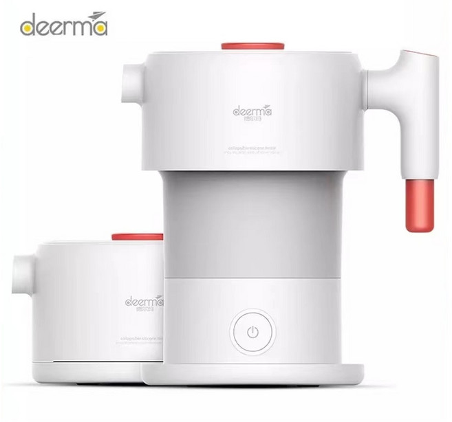 전기포트 커피포트 무선주전자 Deerma 휴대용 접이식 전기 물 플라스크 자동 전원 차단, 1.Add EU Adapter