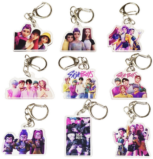 애니메이션 키링 9종 세트, 1세트, 단체