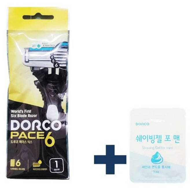 도루코 6중날 면도기 1개+(쉐이빙젤1개) 도루코페이스6 육중날, 1개